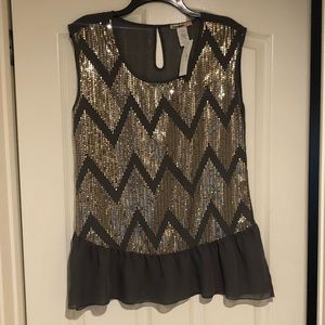 Love Squared Grey Sequin Top